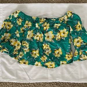 Cotton On Off the Shoulder Floral Crop Top